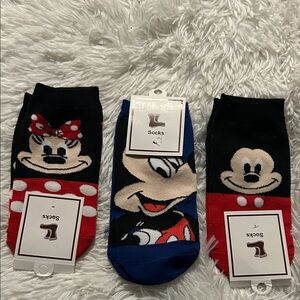 Disney Character Kids Socks Set - Black, Red, Blue